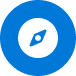 blue and white compass icon on blue circular background representing Azure Data Explorer