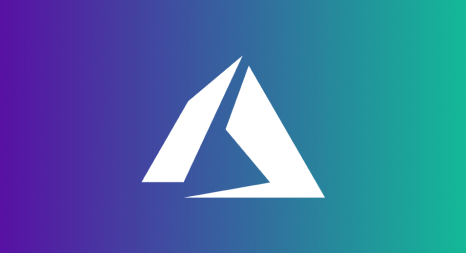 white Microsoft Azure logo on gradient background transitioning from purple to teal with a dark blue center glow