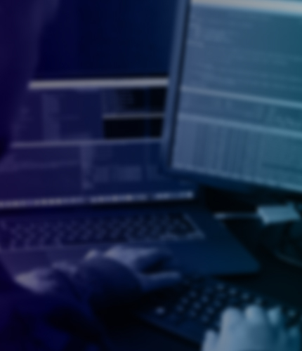 Huge data and technical coding of a computer programmer writing the code of futuristic technology on PC at night. Software developer for generative artificial intelligence, checking information database