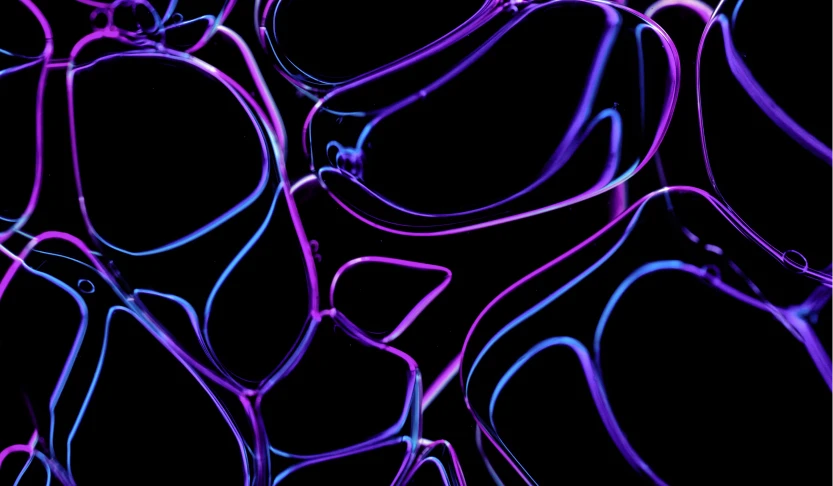 Purple vibrant psychedelic effect with the bubbles