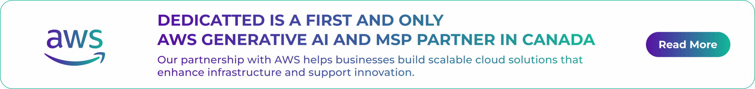 Dedicatted is a first and inly generative AI and MSP partner in Canada