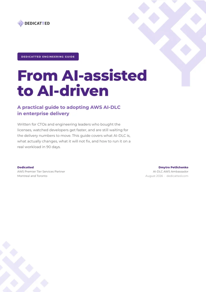 Cover of the Dedicatted guide: From AI-assisted to AI-driven