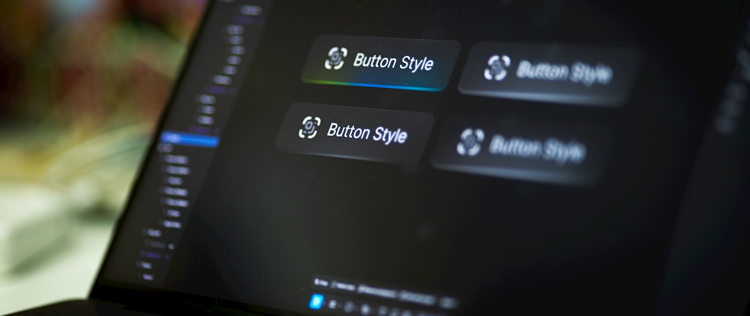 Laptop screen displaying interface component style variants