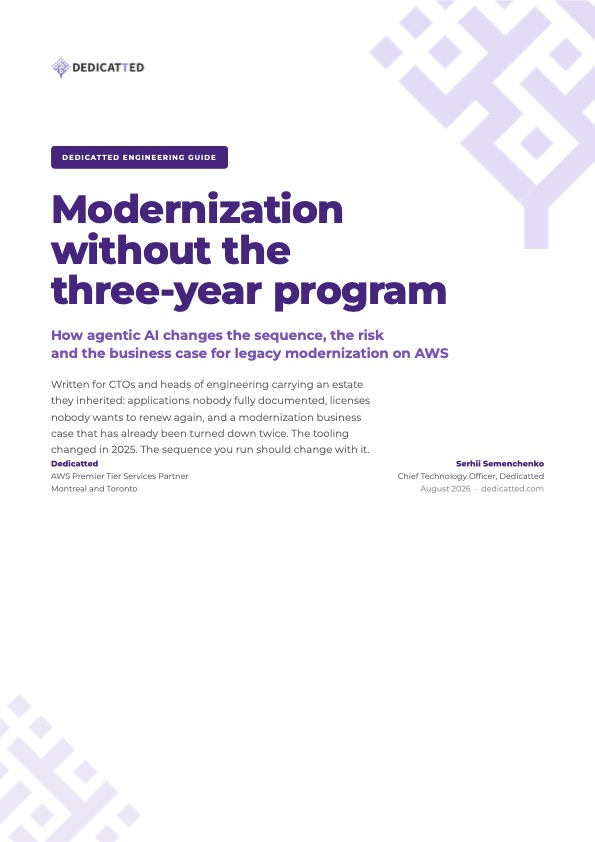 Cover of the Dedicatted guide Modernization without the three-year program